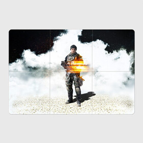Магнитный плакат 3Х2 с принтом Battlefield 4 Soldier в Тюмени, Полимерный материал с магнитным слоем | 6 деталей размером 9*9 см | art | battlefield