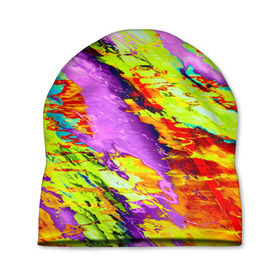 Шапка 3D с принтом Акварельные краски в Тюмени, 100% полиэстер | универсальный размер, печать по всей поверхности изделия | абстракция | абстракция красок | краска | цветные