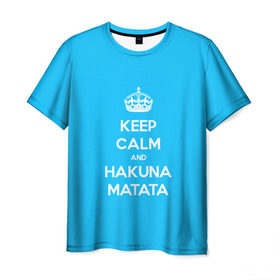Мужская футболка 3D с принтом hakuna matata в Тюмени, 100% полиэфир | прямой крой, круглый вырез горловины, длина до линии бедер | Тематика изображения на принте: 