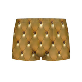 Мужские трусы 3D с принтом Золотая обивка в Тюмени, 50% хлопок, 50% полиэстер | классическая посадка, на поясе мягкая тканевая резинка | диван | жёлтый | золотой цвет | кожа | кресло | материал | мягко | обивка | перетяжка | позолота | приятно | софа | стул