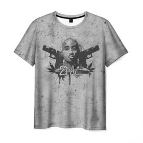 Мужская футболка 3D с принтом 2Pac в Тюмени, 100% полиэфир | прямой крой, круглый вырез горловины, длина до линии бедер | rap | tupac shakur | тупак шакур | хип хоп