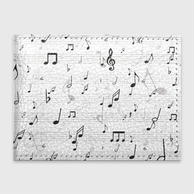Обложка для студенческого билета с принтом ноты в Тюмени, натуральная кожа | Размер: 11*8 см; Печать на всей внешней стороне | музыка | ноты | струны