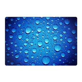 Магнитный плакат 3Х2 с принтом Капли воды в Тюмени, Полимерный материал с магнитным слоем | 6 деталей размером 9*9 см | вода | дождь | жидкость | капли | конденсат | роса | синий фон