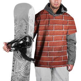 Накидка на куртку 3D с принтом Красный кирпич в Тюмени, 100% полиэстер |  | бетон | камень | кирпич | мощь | стена | строительство | стройка | цемент