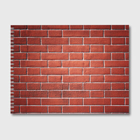 Альбом для рисования с принтом Красный кирпич в Тюмени, 100% бумага
 | матовая бумага, плотность 200 мг. | бетон | камень | кирпич | мощь | стена | строительство | стройка | цемент