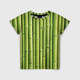 Детская футболка 3D с принтом Бамбук в Тюмени, 100% гипоаллергенный полиэфир | прямой крой, круглый вырез горловины, длина до линии бедер, чуть спущенное плечо, ткань немного тянется | бамбук | дерево | джунгли | кустарник | надёжность | прочность | стена