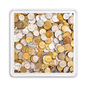 Магнит 55*55 с принтом Российские монетки в Тюмени, Пластик | Размер: 65*65 мм; Размер печати: 55*55 мм | money | валюта | деньги | копейка | лавэ | мелочёвка | мелочь | монетки | монеты | россия | рубль | филки