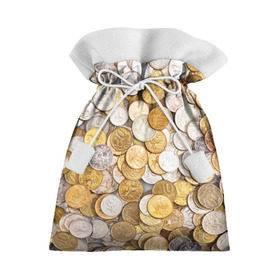 Подарочный 3D мешок с принтом Российские монетки в Тюмени, 100% полиэстер | Размер: 29*39 см | Тематика изображения на принте: money | валюта | деньги | копейка | лавэ | мелочёвка | мелочь | монетки | монеты | россия | рубль | филки