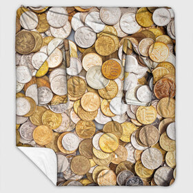 Плед с рукавами с принтом Российские монетки в Тюмени, 100% полиэстер | Закругленные углы, все края обработаны. Ткань не мнется и не растягивается. Размер 170*145 | Тематика изображения на принте: money | валюта | деньги | копейка | лавэ | мелочёвка | мелочь | монетки | монеты | россия | рубль | филки