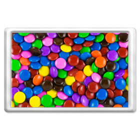 Магнит 45*70 с принтом Цветные конфетки в Тюмени, Пластик | Размер: 78*52 мм; Размер печати: 70*45 | вкусняшки | драже | конфеты | лакомство | сладости | шоколад