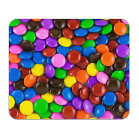 Коврик прямоугольный с принтом Цветные конфетки в Тюмени, натуральный каучук | размер 230 х 185 мм; запечатка лицевой стороны | Тематика изображения на принте: вкусняшки | драже | конфеты | лакомство | сладости | шоколад