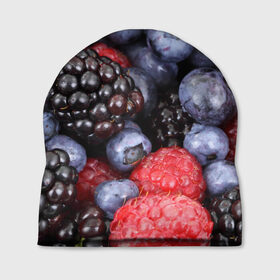Шапка 3D с принтом Ягодки в Тюмени, 100% полиэстер | универсальный размер, печать по всей поверхности изделия | вкусно | голубика | дача | деревня | ежевика | клубника | малина | огород | полезно | сад | смородина | сок | фрукты | черника | ягоды