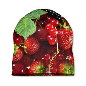 Шапка 3D с принтом Любимые ягоды в Тюмени, 100% полиэстер | универсальный размер, печать по всей поверхности изделия | вкусно | голубика | дача | деревня | ежевика | зелень | клубника | малина | огород | полезно | сад | смородина | сок | фрукты | черника | шиповник | ягоды