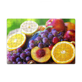 Пазл магнитный 126 элементов с принтом Спелые фрукты в Тюмени, полимерный материал с магнитным слоем | 126 деталей, размер изделия —  180*270 мм | абрикос | алыча | апельсин | бодрость | веган | виноград | витамины | груша | диета | еда | здоровье | лайм | лимон | молодость | нектар | овощи | персик | питание | польза | сок | фрукты | яблоко | ягоды