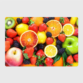 Магнитный плакат 3Х2 с принтом Ягоды и фрукты в Тюмени, Полимерный материал с магнитным слоем | 6 деталей размером 9*9 см | Тематика изображения на принте: абрикос | алыча | апельсин | бодрость | веган | виноград | витамины | груша | диета | еда | здоровье | клубника | лайм | лимон | малина | молодость | нектар | овощи | персик | питание | польза | смородина
