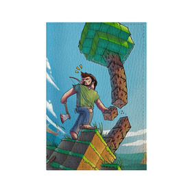 Обложка для паспорта матовая кожа с принтом Майнкрафт в Тюмени, натуральная матовая кожа | размер 19,3 х 13,7 см; прозрачные пластиковые крепления | game | minecraft | игры | маинкрафт | майн | майнкравт | майнкрафт