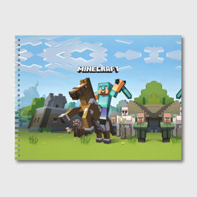 Альбом для рисования с принтом Minecraft на коне в Тюмени, 100% бумага
 | матовая бумага, плотность 200 мг. | Тематика изображения на принте: game | minecraft | игры | маинкрафт | майн | майнкравт | майнкрафт