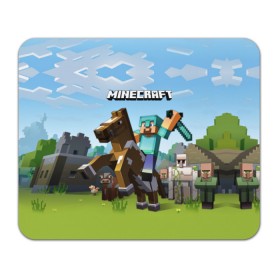 Коврик прямоугольный с принтом Minecraft на коне в Тюмени, натуральный каучук | размер 230 х 185 мм; запечатка лицевой стороны | game | minecraft | игры | маинкрафт | майн | майнкравт | майнкрафт