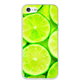 Чехол для iPhone 5/5S матовый с принтом Лайм в Тюмени, Силикон | Область печати: задняя сторона чехла, без боковых панелей | зеленая | лайм | фрукты | цитрус