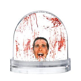 Снежный шар с принтом Американский психопат в Тюмени, Пластик | Изображение внутри шара печатается на глянцевой фотобумаге с двух сторон | кристиан бэйл | псих | психопат | ужасы