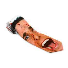 Галстук 3D с принтом Американский психопат в Тюмени, 100% полиэстер | Длина 148 см; Плотность 150-180 г/м2 | кристиан бэйл | псих | психопат | ужасы