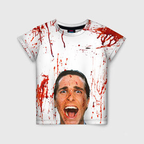Детская футболка 3D с принтом Американский психопат в Тюмени, 100% гипоаллергенный полиэфир | прямой крой, круглый вырез горловины, длина до линии бедер, чуть спущенное плечо, ткань немного тянется | кристиан бэйл | псих | психопат | ужасы