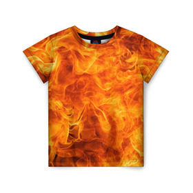 Детская футболка 3D с принтом Огонь в Тюмени, 100% гипоаллергенный полиэфир | прямой крой, круглый вырез горловины, длина до линии бедер, чуть спущенное плечо, ткань немного тянется | ад | взрыв | вспышка | пламя | пожар