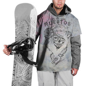 Накидка на куртку 3D с принтом Helloween в Тюмени, 100% полиэстер |  | Тематика изображения на принте: dead | death | dia | girl | helloween | грим | девушка | череп