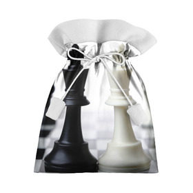 Подарочный 3D мешок с принтом Шахматы в Тюмени, 100% полиэстер | Размер: 29*39 см | Тематика изображения на принте: белая | черная | шахматы