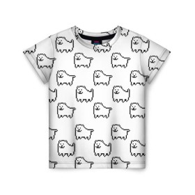 Детская футболка 3D с принтом Undertale Annoying dog white в Тюмени, 100% гипоаллергенный полиэфир | прямой крой, круглый вырез горловины, длина до линии бедер, чуть спущенное плечо, ткань немного тянется | 8 bit | annoying dog | dog | pixel art | undertale | white