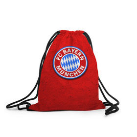 Рюкзак-мешок 3D с принтом Бавария лого в Тюмени, 100% полиэстер | плотность ткани — 200 г/м2, размер — 35 х 45 см; лямки — толстые шнурки, застежка на шнуровке, без карманов и подкладки | bayern | munchen | бавария | мюнхен | фк | фк бавария | футбол