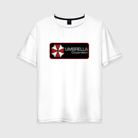 Женская футболка хлопок Oversize с принтом Umbrella corporation Нашивка-2 в Тюмени, 100% хлопок | свободный крой, круглый ворот, спущенный рукав, длина до линии бедер
 | resident evil | вирус | зомби
