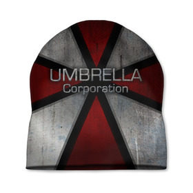Шапка 3D с принтом Umbrella corps в Тюмени, 100% полиэстер | универсальный размер, печать по всей поверхности изделия | resident evil | вирус | зомби