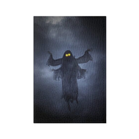 Обложка для паспорта матовая кожа с принтом Призрак в тумане в Тюмени, натуральная матовая кожа | размер 19,3 х 13,7 см; прозрачные пластиковые крепления | привидение