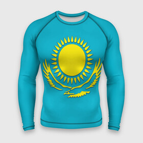Мужской рашгард 3D с принтом Казахстан в Тюмени,  |  | Тематика изображения на принте: герб | казахстан | флаг