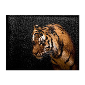 Обложка для студенческого билета с принтом Тигр в Тюмени, натуральная кожа | Размер: 11*8 см; Печать на всей внешней стороне | полосы | хищник