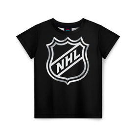 Детская футболка 3D с принтом NHL в Тюмени, 100% гипоаллергенный полиэфир | прямой крой, круглый вырез горловины, длина до линии бедер, чуть спущенное плечо, ткань немного тянется | Тематика изображения на принте: nhl | канада | спорт | хоккей | хоккейная лига