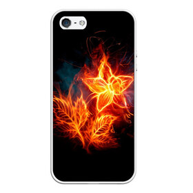 Чехол для iPhone 5/5S матовый с принтом Огненный цветок в Тюмени, Силикон | Область печати: задняя сторона чехла, без боковых панелей | звезда | искры | огненный цветок | огонь | пламя | пожар
