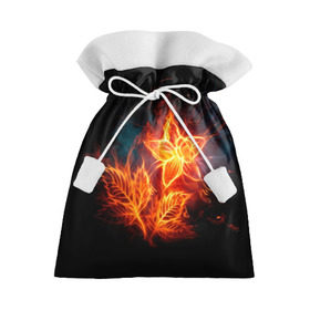 Подарочный 3D мешок с принтом Огненный цветок в Тюмени, 100% полиэстер | Размер: 29*39 см | Тематика изображения на принте: звезда | искры | огненный цветок | огонь | пламя | пожар