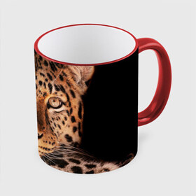 Кружка 3D с принтом Леопард в Тюмени, керамика | ёмкость 330 мл | Тематика изображения на принте: гепард | грация | дикая кошка | добыча | животные | леопард | ловкость | опасность | пятна | хищник | ягуар