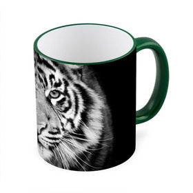 Кружка 3D с принтом Красавец тигр в Тюмени, керамика | ёмкость 330 мл | джунгли | дикая кошка | животные | зверь | король | кровь | мясо | опасность | охотник | тигр | хищник | царь | цирк