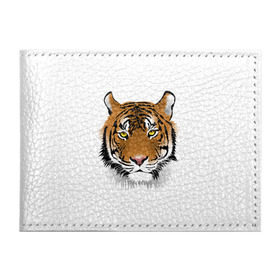 Обложка для студенческого билета с принтом Морда тигра в Тюмени, натуральная кожа | Размер: 11*8 см; Печать на всей внешней стороне | зверь | кошка | полосы | тигр | хищник