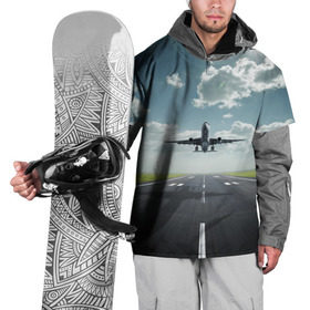 Накидка на куртку 3D с принтом Самолет в Тюмени, 100% полиэстер |  | Тематика изображения на принте: взлет | небо | природа