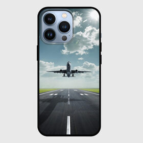Чехол для iPhone 13 Pro с принтом Самолет в Тюмени,  |  | Тематика изображения на принте: взлет | небо | природа