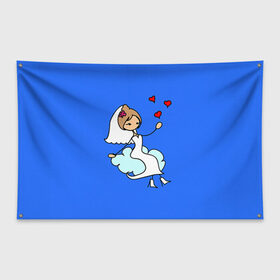 Флаг-баннер с принтом Вечная любовь в Тюмени, 100% полиэстер | размер 67 х 109 см, плотность ткани — 95 г/м2; по краям флага есть четыре люверса для крепления | 14 февраля | день святого валентина | для двоих | для жены | для невесты | жена | любовь | молодожены | невеста | свадьба
