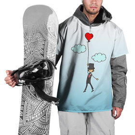 Накидка на куртку 3D с принтом Жених на шарике в Тюмени, 100% полиэстер |  | 14 февраля | день святого валентина | для двоих | для жениха | для мужа | жених | любовь | молодожены | муж | свадьба
