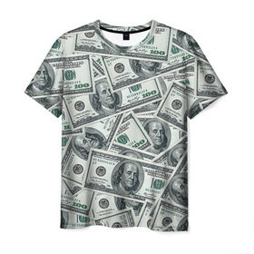 Мужская футболка 3D с принтом Банкноты в Тюмени, 100% полиэфир | прямой крой, круглый вырез горловины, длина до линии бедер | dollars | swag | бабло | банкноты | деньги | доллары | кеш | сваг | свег | свэг
