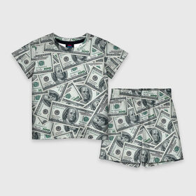 Детский костюм с шортами 3D с принтом Банкноты в Тюмени,  |  | Тематика изображения на принте: dollars | swag | бабло | банкноты | деньги | доллары | кеш | сваг | свег | свэг