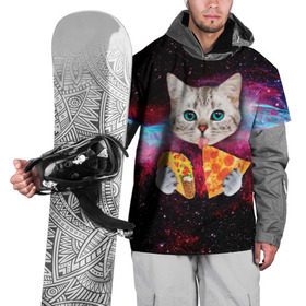 Накидка на куртку 3D с принтом Кот с едой в Тюмени, 100% полиэстер |  | Тематика изображения на принте: art | cat | pizza | space | еда | космос | кот | кот в космосе | кот с едой | котенок | котик | пицца