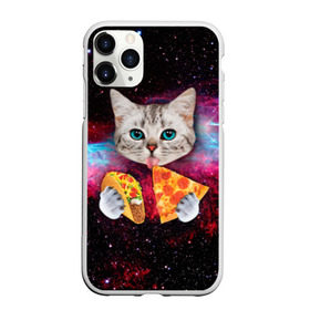 Чехол для iPhone 11 Pro матовый с принтом Кот с едой в Тюмени, Силикон |  | Тематика изображения на принте: art | cat | pizza | space | еда | космос | кот | кот в космосе | кот с едой | котенок | котик | пицца